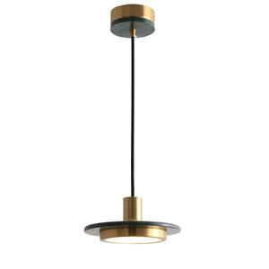 Lustre en marbre minimaliste de style nordique postmoderne, design artistique personnalisé, éclairage LED réglable en hauteur, intensité variable - Product Image 5