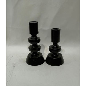 Ensemble de bougeoirs en métal noir mat moderne pour table basse est une collection élégante et raffinée à prix de gros - Product Image 2