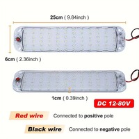 Plafonnier LED 72 LED 250MM 12-80V pour intérieur de voiture, camionnette, camion, camping-car, bateau, éclairage de cabine et de plafond intérieur