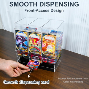 <span class=keywords><strong>Doseur</strong></span> de carte transparent organisateur de bureau Base noire conception de sécurité circulaire distributeur de paquet de rappel à 3 fentes pour TCG et carte de sport - Product Image 4