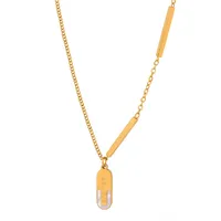 Minimalistische Y-förmige Mehrschichtige Kette mit Graviertem 'BELIEVE' Anhänger, Vergoldeter Edelstahl Mode-Halskette für Frauen, Tägliches Tragen