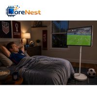 CoreNest 2026 Pantalla Inteligente Móvil para Ver Fútbol en Vivo, TV Inalámbrica con Ruedas, Monitor Táctil Android, Pantalla Personal