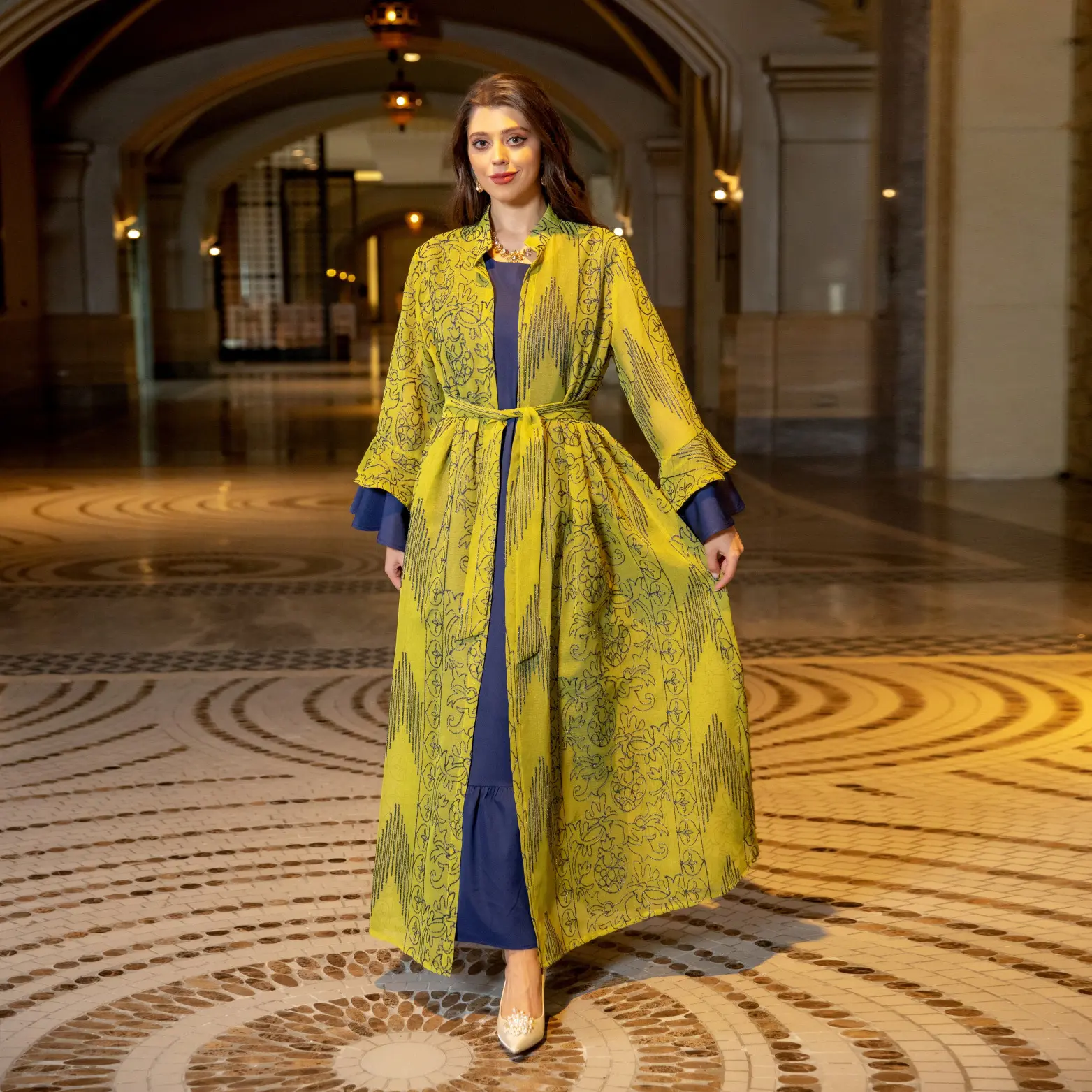 Groothandel Dubai Effen Kleur Bedrukt Eenvoudige Bescheiden Islamitische Kleding Tweedelige Set Abaya Moslim Jurken Voor Vrouwen Abaya