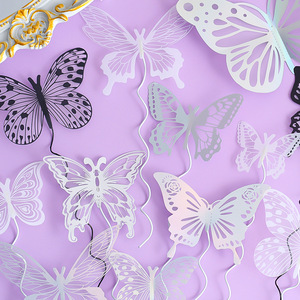 Iridescent Butterfly Cake Toppers Plastic Reusable For Birthday Valentine's Day Mother's Day Qixi Festival Women's Day - Product Image 4