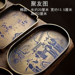 Soporte para tetera de cobre puro lacado estilo antiguo, hecho a mano, forma irregular, para mesa de preparación de té Kung Fu. - Product Image 4