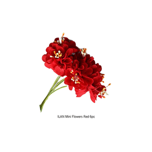 ILAN Mini Fiori Rossi 6pz Fiori Artificiali Essiccati per Decorazioni Artigianali - Product Image 2