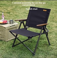 Chaise pliante portable d'extérieur - Style Kermit - Acier au carbone - Mobilier d'extérieur pour le camping, la plage, la pêche et les rassemblements