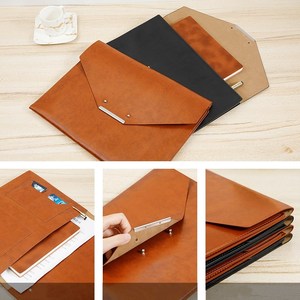 <span class=keywords><strong>A4</strong></span> Multi-Function Office Document Bag Grande Capacidade PU Leather <span class=keywords><strong>File</strong></span> Bag com alça impermeável Arquivo Portátil Produto - Product Image 6