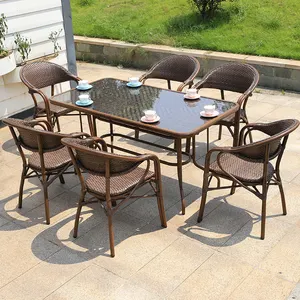 Silla de mesa de jardín al aire libre Ratan/juego de muebles de ratán para restaurante