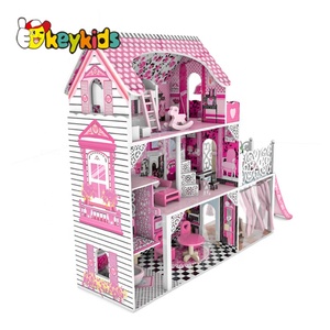 <span class=keywords><strong>Maison</strong></span> <span class=keywords><strong>de</strong></span> poupée en bois classique pour filles, meubles miniatures, LED, avec toboggan W06A442 - Product Image 2