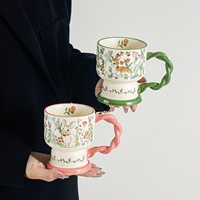 Ensemble de tasses en céramique de style chinois rétro - Cadeau haut de gamme pour la fête des enseignants, cadeau de remerciement pour les filles