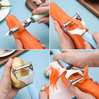 Ensemble d'ustensiles de cuisine multifonctionnels OEM/ODM d'usine - Couteau à fruits, éplucheur de melon, râpe à pommes de terre, râpe, léger et sûr pour les aliments