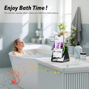 Mạnh mẽ từ điện thoại di động Stent loa với bộ sạc không dây RGB ánh sáng 360 xoay tay miễn phí chủ WJ-A201 - Product Image 6