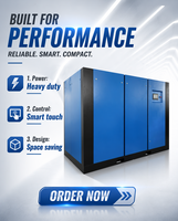 Compresseur d'air à vis portable double étage 132KW 380V VSD 760-955 CFM, lubrification sans huile, économie d'énergie