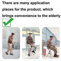 Canne de marche pliable pour le camping en plein air avec siège pour la randonnée et la marche, chaise de béquille confortable pour les marcheurs