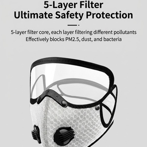 <span class=keywords><strong>Masque</strong></span> de cyclisme respirant en polyester avec filtre remplaçable, anti-smog, anti-poussière, <span class=keywords><strong>masque</strong></span> de sport et de gym avec valve respiratoire et lunettes - Product Image 4