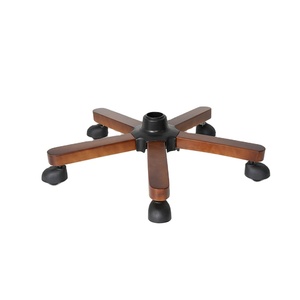 Classic <strong>Computer</strong> Office Chair Solid Wood Five Star <strong>Base</strong> Wooden Foot 350MM With Castor - Product Image 1