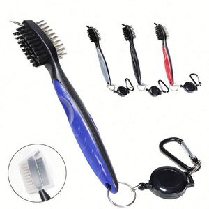 Brosse et nettoyeur de club de golf rétractables de 2 pieds avec mousqueton en aluminium, outils de nettoyage qui se fixent facilement au sac de golf, cadeau - Product Image 3