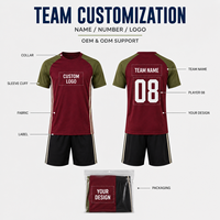 Ensemble de sport personnalisé pour jeunes joueurs de football, manches courtes, col rond, manches raglan, pour l'entraînement et les matchs des équipes de football junior