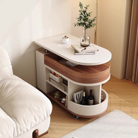 Table basse moderne en bois multifonctionnelle Petit chariot de rangement pour salon Chariot à thé Ascenseur pour canapé