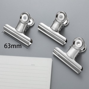 Clip de reliure de documents à longue queue en acier inoxydable de 63 mm, clip de reçu métallique à tête ronde <span class=keywords><strong>pour</strong></span> papeterie de bureau - Product Image 1