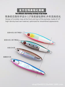 เหยื่อจิ๊กโลหะแบบจมช้ารุ่นใหม่ Arherina Bleekeri น้ำหนัก 30 กรัม/40 กรัม/60 กรัม/80 กรัม สำหรับตกปลาแมคเคอเรลสเปน (ปลาคัตสึโอะ) เหยื่อตกปลาทะเลแบบสปูนจิ๊กกิ้ง - Product Image 3