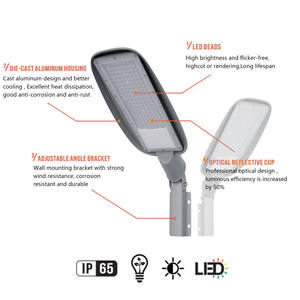 Farola led ip65, lámpara de autolimpieza para carretera, fundición a presión de aluminio, 50W, 100W, 150W, 200W, luz redonda led blanca para Calle - Product Image 2