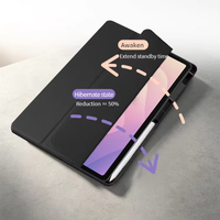 Étui arrière transparent en acrylique pour Samsung Galaxy Tab S12+ S12 Ultra, résistant aux chocs, robuste, avec support pliable pour tablette