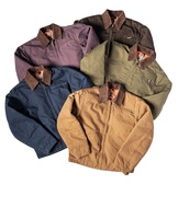 Veste de travail réversible pour homme style Detroit, 100% toile de coton, fermeture éclair, coupe-vent, chaude, décontractée, vintage, bomber