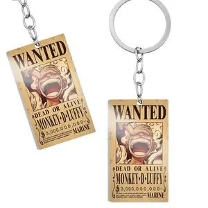 30 스타일 해적 열쇠 고리 하나 원하는 포스터 루피 에이스 법 에드워드 뉴게이트 조로 상디 나미 로빈 초퍼 자동차 열쇠 고리 금속