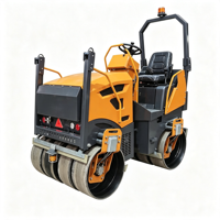 Rouleau vibratoire autoporté à double tambour de 330 kg avec moteur diesel pour le compactage des fossés