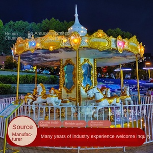 नए बच्चों के कारौसेल इंटरनेट उत्सव मनोरंजन खेल के मैदान उपकरण लक्जरी बदले घोड़े के फ्राप स्टील झेंगझोउ - Product Image 2