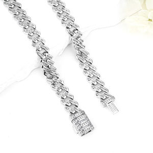 שרשרת 925 כסף טרנדי קובייה טרנדית קובייה בסגנון אירופאי ואמריקאי שרשרת אופנה לגברים הקובייה - Product Image 3