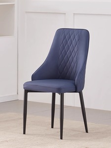 <strong>Haosi</strong> Stylish Modern Dining Side Chair for Home Restaurant Retro PU Leather Velvet Cushion Metal Legs MDF Living Room Furniture - Product Image 5