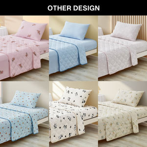 Juego de sábanas de poliéster azul de 3 piezas de estilo simple con edredón estampado y funda de cama, juegos de edredón textil para el hogar - Product Image 6