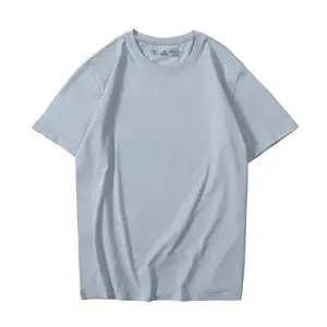 Camiseta de manga corta de verano con cuello redondo y estampado de algodón orgánico para hombre, camiseta de bajo precio al por mayor con estampado personalizado