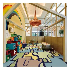 Tapetes acolchoados de alta pilha lavável de lã acrílica artesanal de parede a parede para quarto infantil de desenhos animados