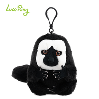 Peluche de Saki de Cara Blanca Realista Personalizado, Fabricación ODM/OEM, Animales de Peluche Rellenos de Algodón PP, Fábrica Profesional para Exhibición en Zoológicos y Museos