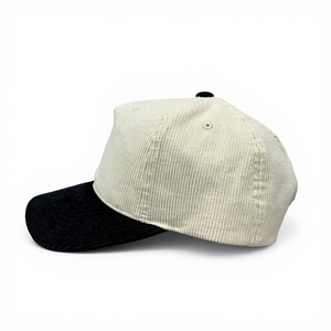 Casquette de baseball en velours côtelé bicolore avec logo personnalisé, 5 panneaux, douce et structurée, pour adultes, style streetwear décontracté d'hiver, fabriquée au Vietnam - Product Image 2
