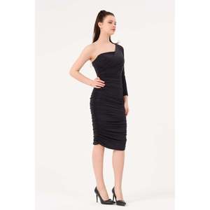 Chemise à manches longues décontractée noire pour femme DANS, coupe classique et motif uni, disponible en tailles 38-42 pour tous les jours - Product Image 2