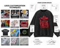 Sweat-shirt oversize délavé à l'acide, col rond, imprimé graphique, lourd, personnalisable avec logo, en coton, unisexe, streetwear, vente en gros