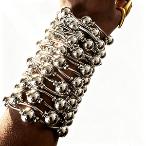 Kaimei 2027 Fashion Jewelry <strong>Silver</strong> Plated Women Chunky Women Multi Layer <strong>Bracelet</strong> African Fashion <strong>Beaded</strong> Long Bangle <strong>Bracelets</strong> - Product Image 3
