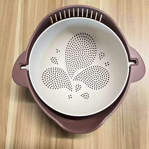 Panier de lavage pour l'égouttage <span class=keywords><strong>et</strong></span> le stockage des fruits <span class=keywords><strong>et</strong></span> légumes Panier d'égouttage double couche en plastique - Product Image 3