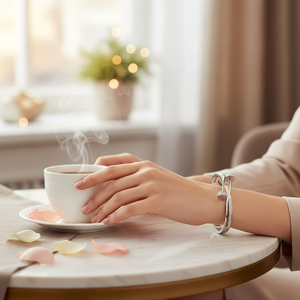 Braccialetto elegante in acciaio inossidabile placcato oro da donna - Product Image 3