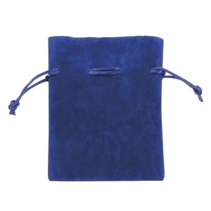 Sacchetto Blu in Doppio Velluto 110X140 MM, Materiale Scamosciato Riutilizzabile per Gioielli, Collane, Artigianato, Regali, Promozioni, Stampa Logo - Product Image 1