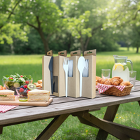 Couverts de camping jetables de luxe en CPLA biodégradable pour la restauration, ensemble fourchette cuillère couteau