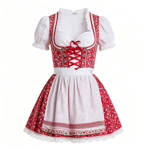 <span class=keywords><strong>Traje</strong></span> de <span class=keywords><strong>Oktoberfest</strong></span> para <span class=keywords><strong>Hombre</strong></span>, Vestido Mini Dirndl de Poliéster Rojo con Estampado Floral, Disfraz Tradicional Bávaro Alemán para Festival de la Cerveza con <span class=keywords><strong>Traje</strong></span> - Product Image 4