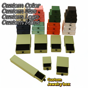 Eco-Friendly Lightweight Drawer Paperboard Jewelry Box with Gold Foil Recyclable Material for Retail Display and <b>Packaging</b> - Product Image 2