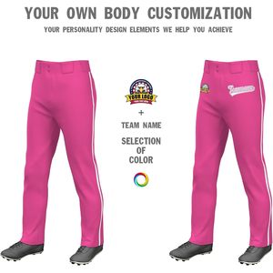 Pantalon de baseball sur mesure Bossypro, longueur intégrale, rayures fines intégrées, texte ou logo personnalisé, taille adulte, plusieurs couleurs - Product Image 3