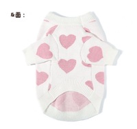 Automne hiver mode pull pour animaux de compagnie Style princesse vêtements chauds pour chiens avec motif coeur rose en Polyester pour la saison du printemps